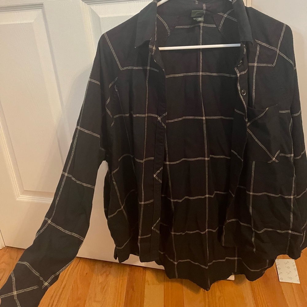 super cute green flannel! got it from target, size small.